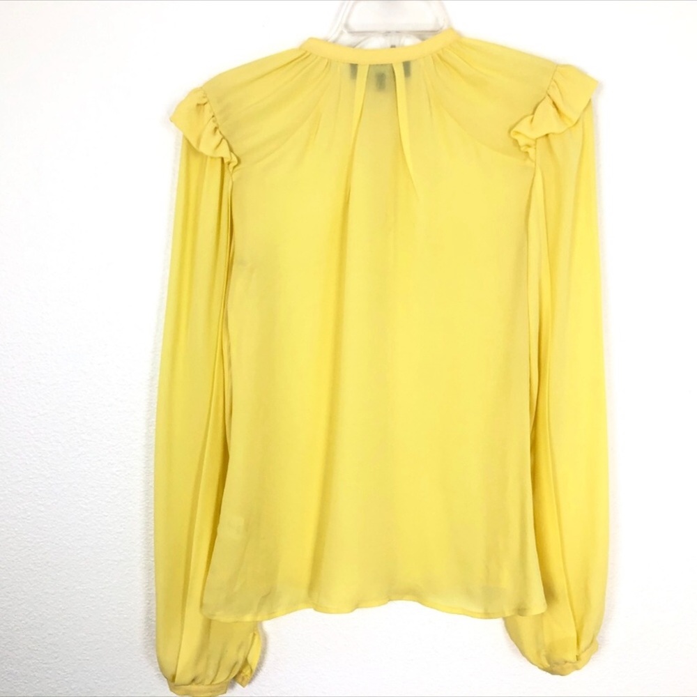 Robert Rodriquez Silk Ruffle Sleeve Top View 5